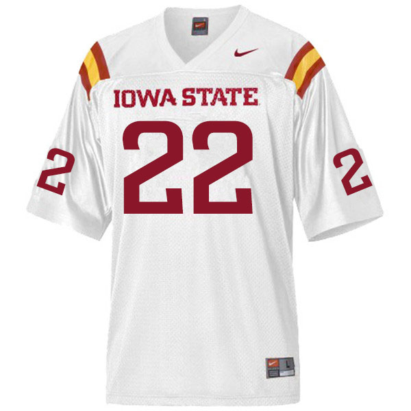 Iowa State Cyclones Men's #22 Coal Flansburg Nike NCAA Authentic White College Stitched Football Jersey UO42O53RM